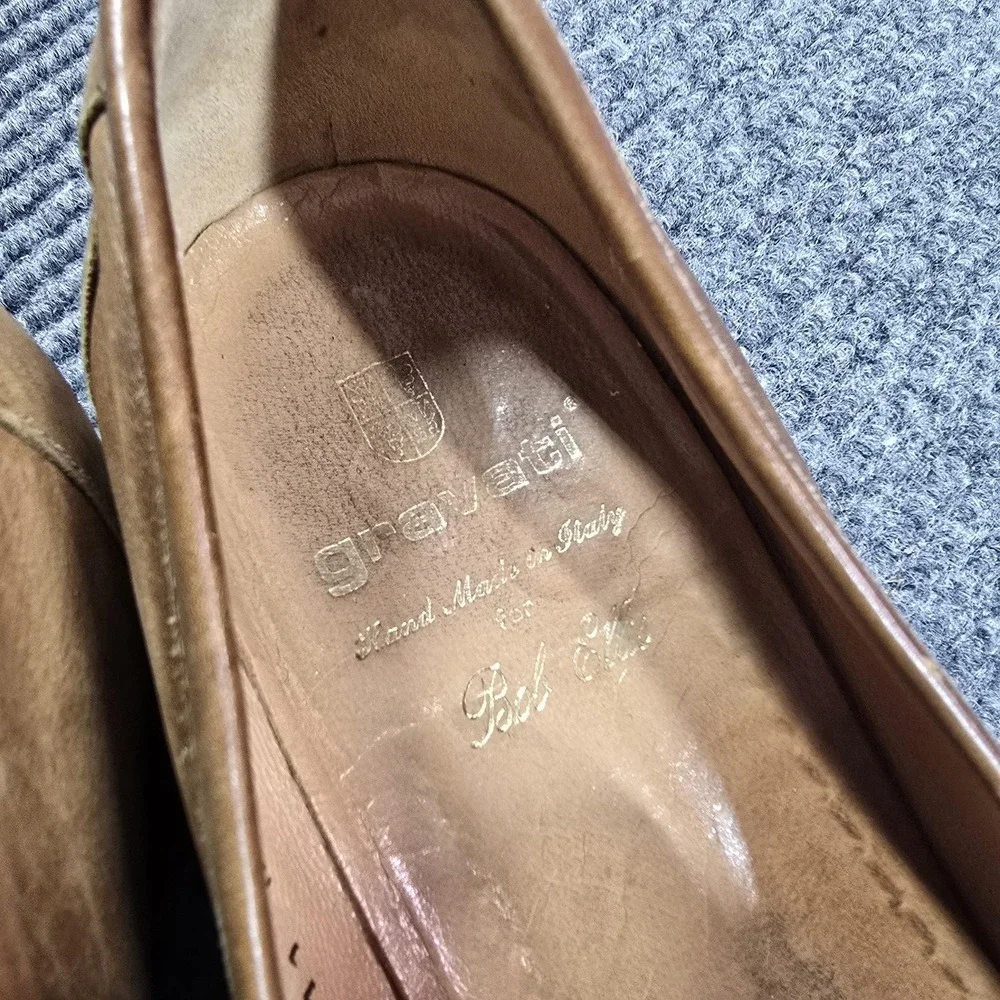 Gravati Loafers Mens Size 11 Brown Leather Slip On Dress Shoes‎ Hand Made Italy